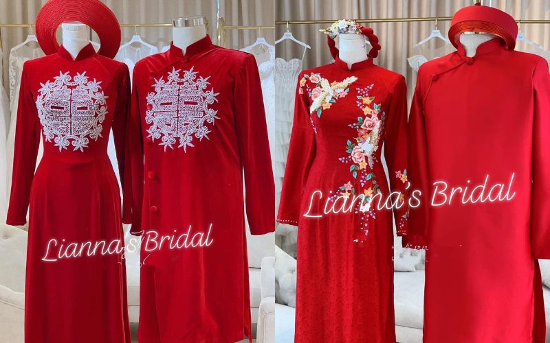 BST mẫu áo dài đỏ cho cưới hỏi đẹp nhất nhà Lianna’s