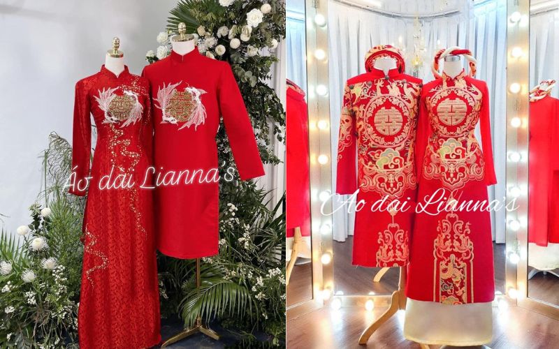 BST mẫu áo dài đỏ cho cưới hỏi đẹp nhất nhà Lianna’s