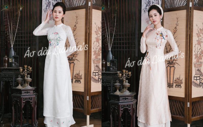 các mẫu áo dài trắng phổ biến cho cô dâu 2023