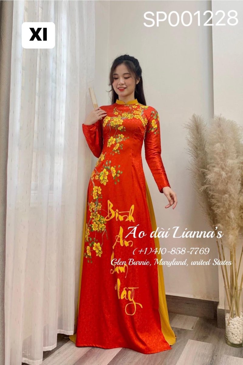 ao dai theu hoa mai 2