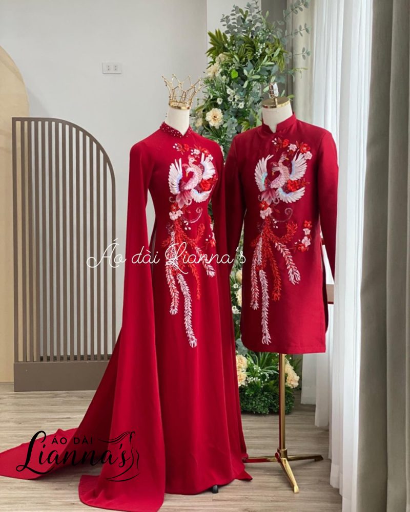 áo dài cưới truyền thống đẹp 