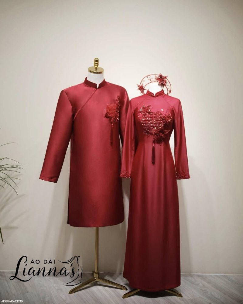 áo dài cưới truyền thống đẹp 