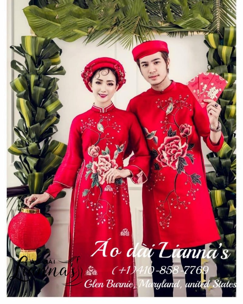 áo dài cưới truyền thống đẹp 