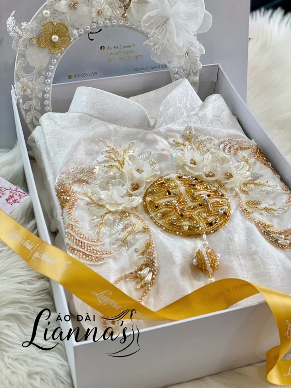 Áo dài cưới màu pastel