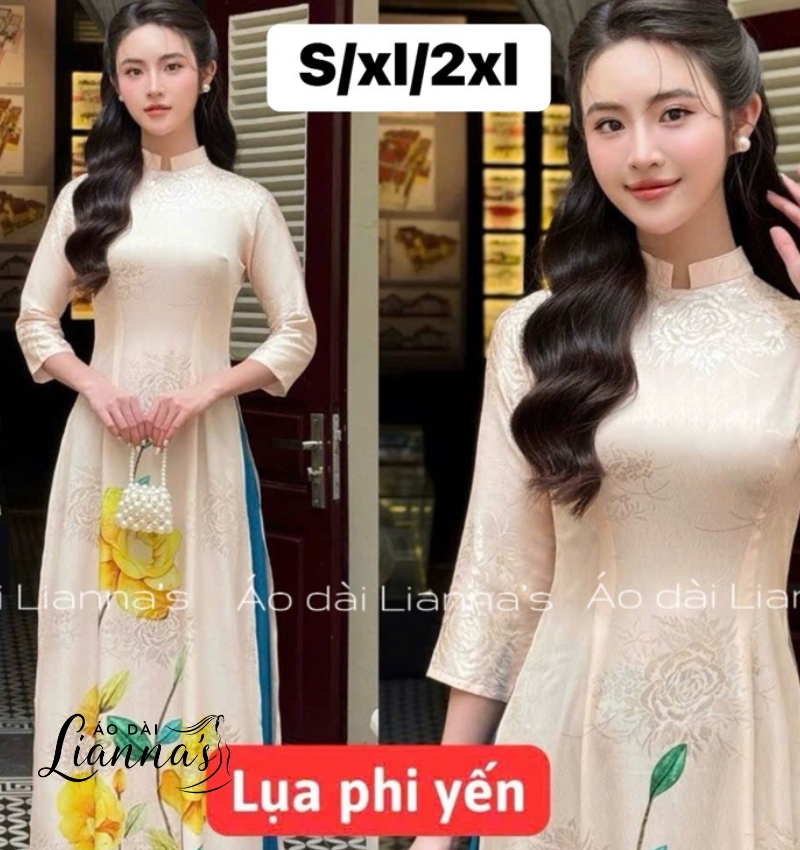 áo dài truyền thống phối quần váy