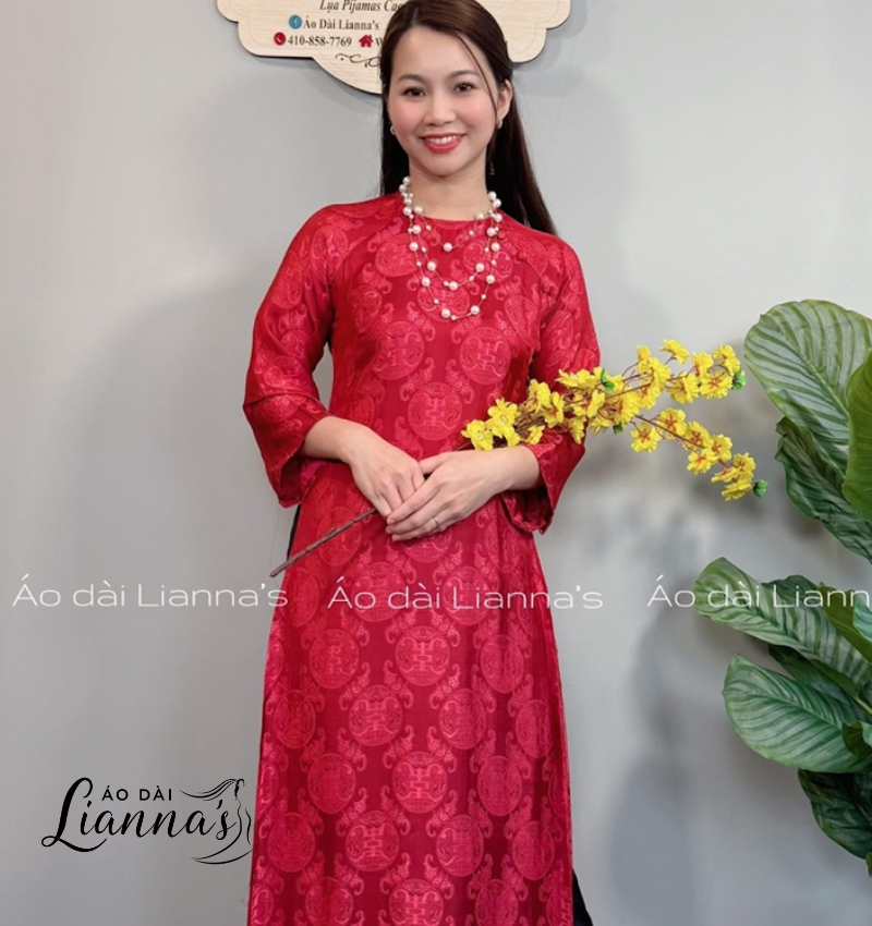 áo dài vải gấm cao cấp
