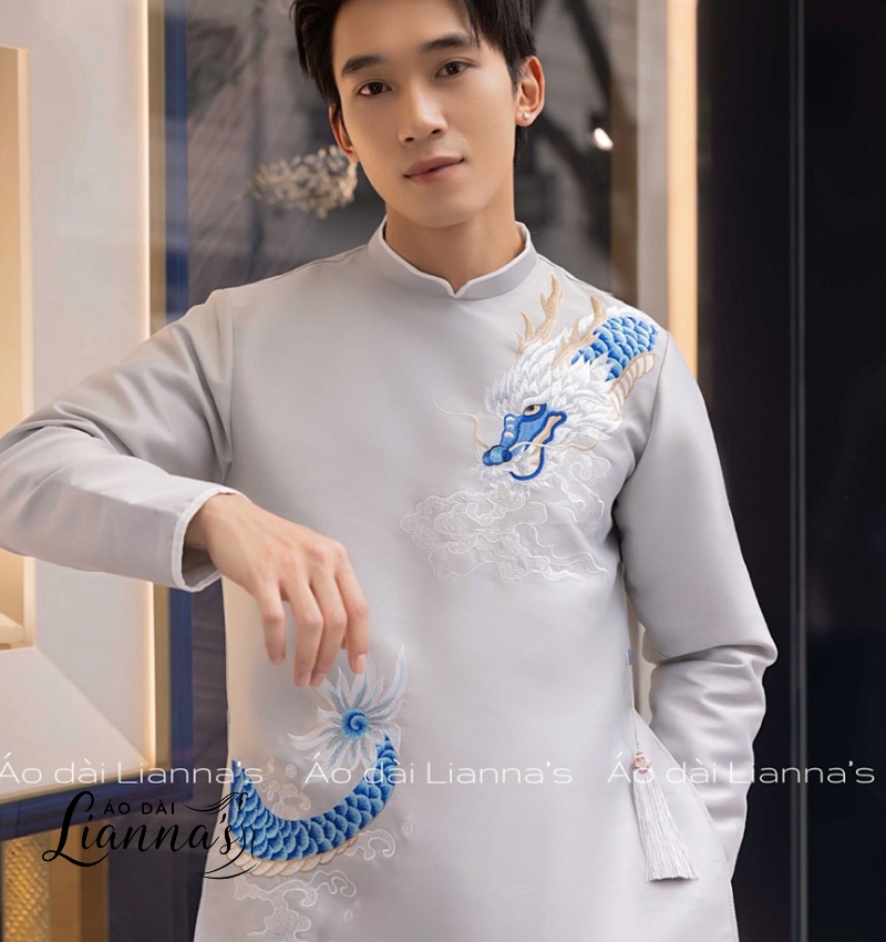 mẫu áo dài nam mới 2025