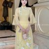 Áo dài cách tan vàng kết hoa kiotviet 02655ed657055ed8e0e2c85fb0c2dc6a