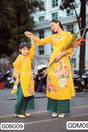 Áo dài bé gái vàng tết (ADGD09)