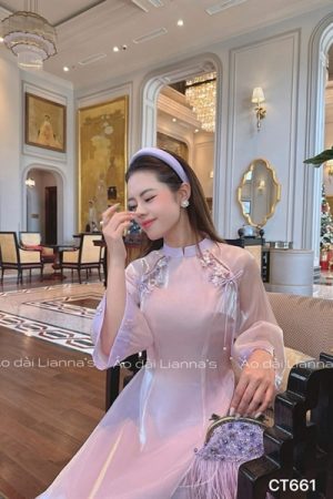 Áo dài cách Tân tím kiotviet b1f498b401d5c9d798941601de617a6d