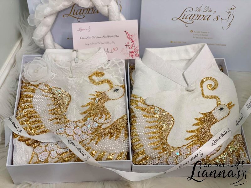 áo dài cưới đôi 