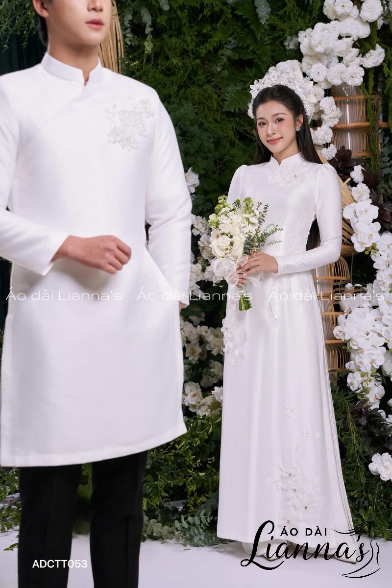 áo dài cưới đôi 