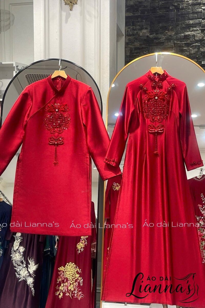 áo dài cưới đôi 