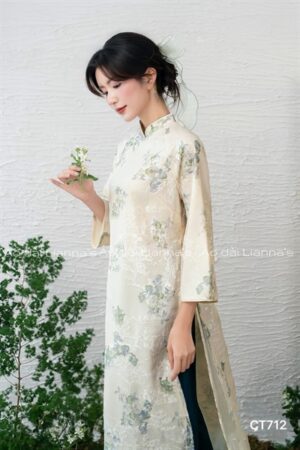 Áo dài cách tan suông tong kem theu hoa tiet xanh Ngọc kiotviet 123f21f02e3ff7dcbb5ea7e509af8c2c