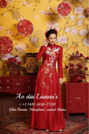 Áo đai cưới nữ thêu kết chim Phượng