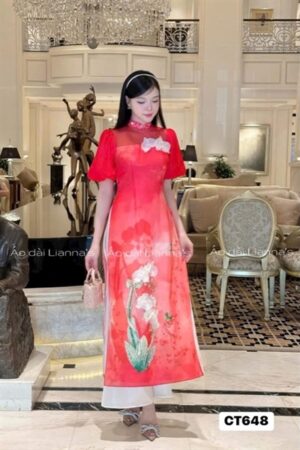 áo dài cách tan đỏ tay phồng kiotviet 288297192e936004e9ec7e55c2d22a24