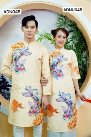 Áo dai nữ cá chép _gấm cặp