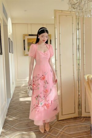 TKCC hồng peach cổ tim