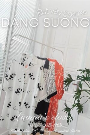 Váy lụa gấu nền trắng