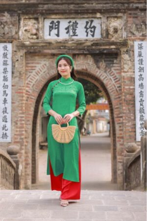 AD gấm xanh la form suông