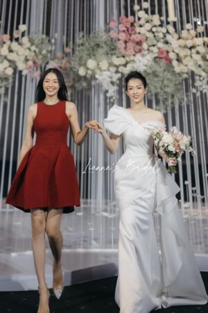 váy cưới voan bèo basic