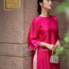 Áo dài Hà đông hồng cánh sen