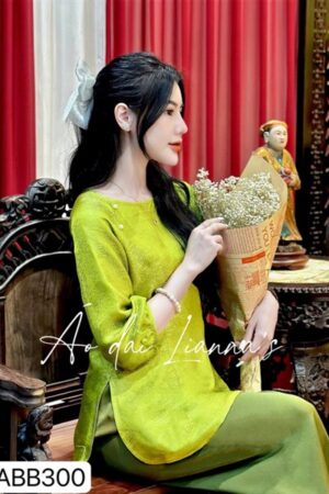 Set đi lễ cao cấp gấm hoa hồng xanh cốm