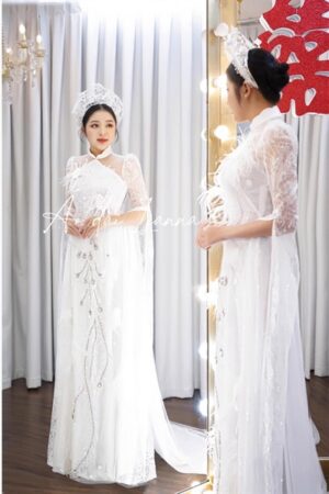 Áo dài cuoi thiết kế cao cap