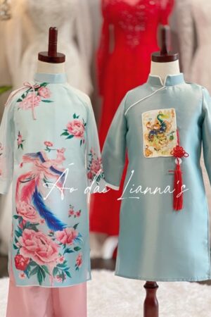 Ao dai bé trai gia đình xanh kiotviet 7ec8c965a497ea33d4ccb46b34e364ad