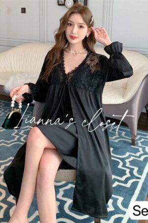 set choàng ren đen