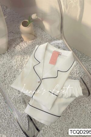 Set đùi Trắng trơn viền đen