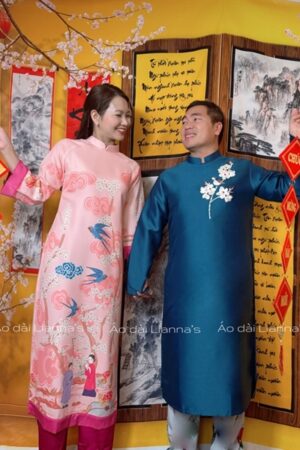 Áo dài mẹ gia đình Hồng kiotviet 9a88e90da753cc9da80743fb980758b9