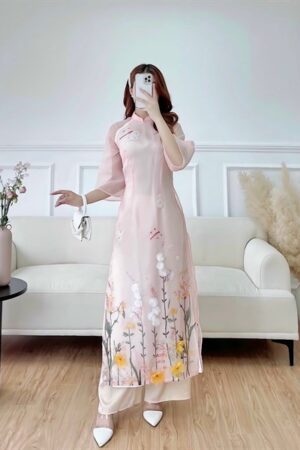 ADTK cam nhạt kết hoa lá chân tà