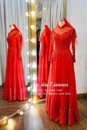 Áo dài cưới đỏ