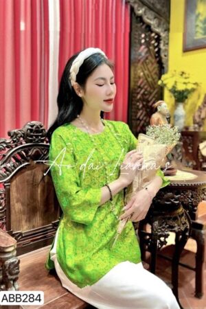 ABB cao cấp xanh cốm cổ tròn