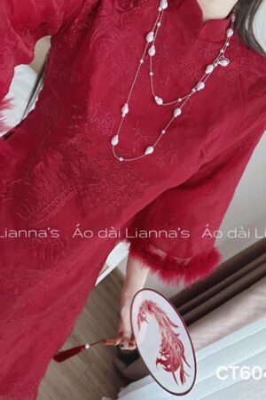 Áo dài CT đỏ đô tay long vũ