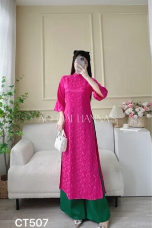 AD suông Hồng sen hoạ tiết lá