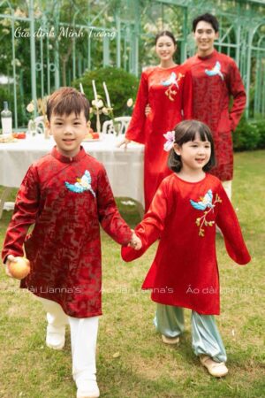 Áo dài gia đình Minh Tường