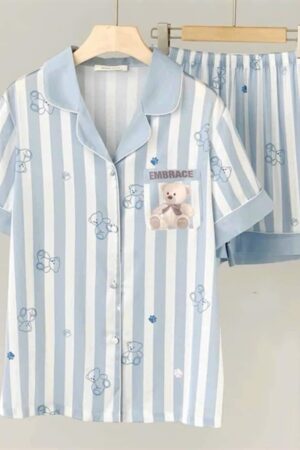 Set đùi sọc gấu xanh