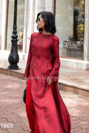 Áo dài gấm thọ đỏ cổ tròn kiotviet 0641d21f9979c3cd09e78d2ea05e6a1c