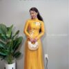 Áo dài vàng lua Vân gỗ thêu hoa kiotviet 0740971107c9c4b3ebe762e3afcac33f