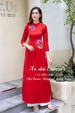 Đỏ thêu hoa tây thi