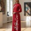 Áo dài thiết kế đỏ lua valentino thêu hoa kiotviet 0b1d006ff9defe9d0bcfcbcae7c8172c