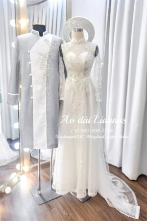 Set ao dài cưới thiết kế