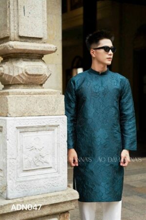 Ao dai nam gấm xanh lá kiotviet 117925088424feaf8bc8715cc95262ce