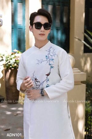 Áo dài nam họa tiet cây va chim kiotviet 11fab6daa20332c81b6a133d42c762e4