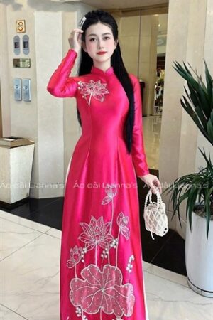 Áo dài cao cấp lụa valentino Hồng sen kiotviet 162d8d333fa27238556175a70f4c5d02