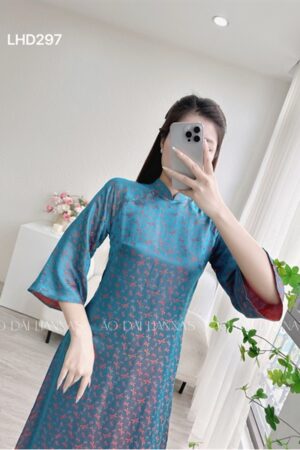 Áo dài lụa hà đông hoạ tiết chuồng chuồng cam kiotviet 18174e8f31606c809c8b11a5838cc75f