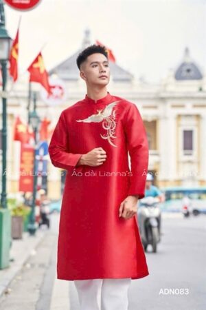Áo dài nam đỏ thêu chim kiotviet 19f841427a45b853615517de09694041