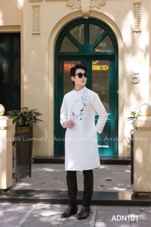 Áo dài nam họa tiet cây va chim kiotviet 1b2cee80dc62cb660982b25323097576